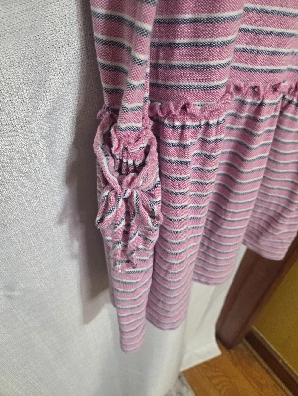 Ralph Lauren Girl’s XL 16 Tank Dress Summer Polo Mesh Striped Pink Blue White